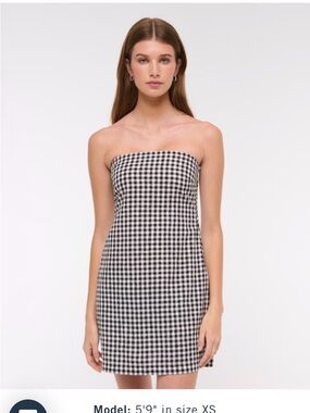 Abercrombie Strapless Black and White Gingham Mini Dress